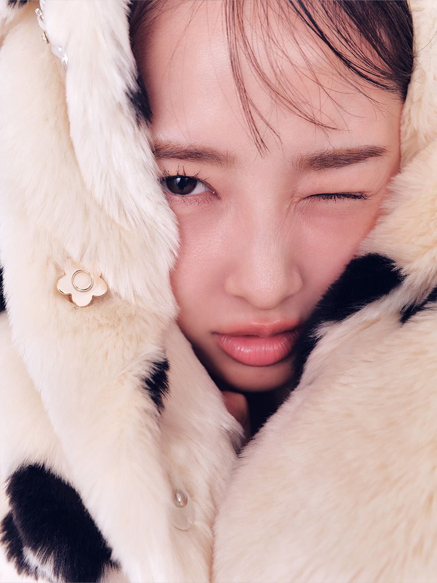 LILY BROWN×MARY QUANT】デイジービジュー釦ファーコート