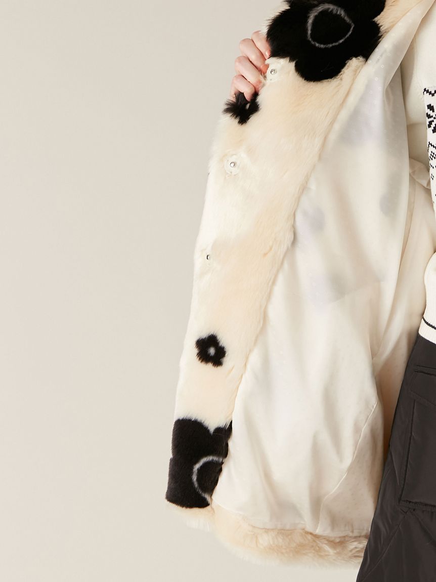 LILY BROWN×MARY QUANT】デイジービジュー釦ファーコート