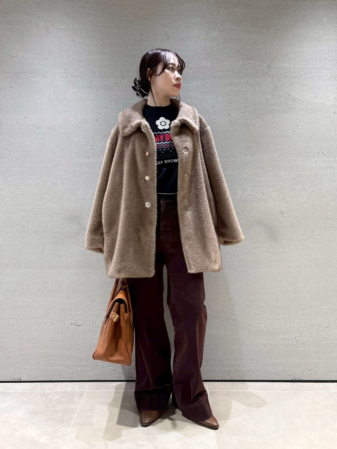 LILY BROWN×MARY QUANT】デイジービジュー釦ファーコート