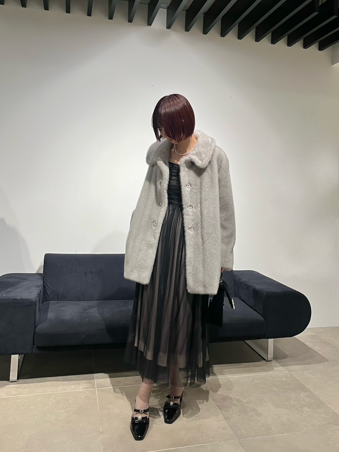 LILY BROWN×MARY QUANT】デイジービジュー釦ファーコート