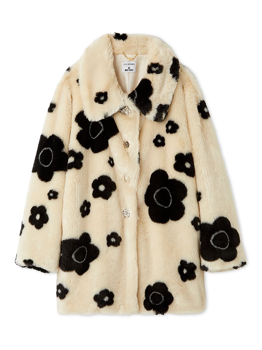 LILY BROWN×MARY QUANT】デイジービジュー釦ファーコート