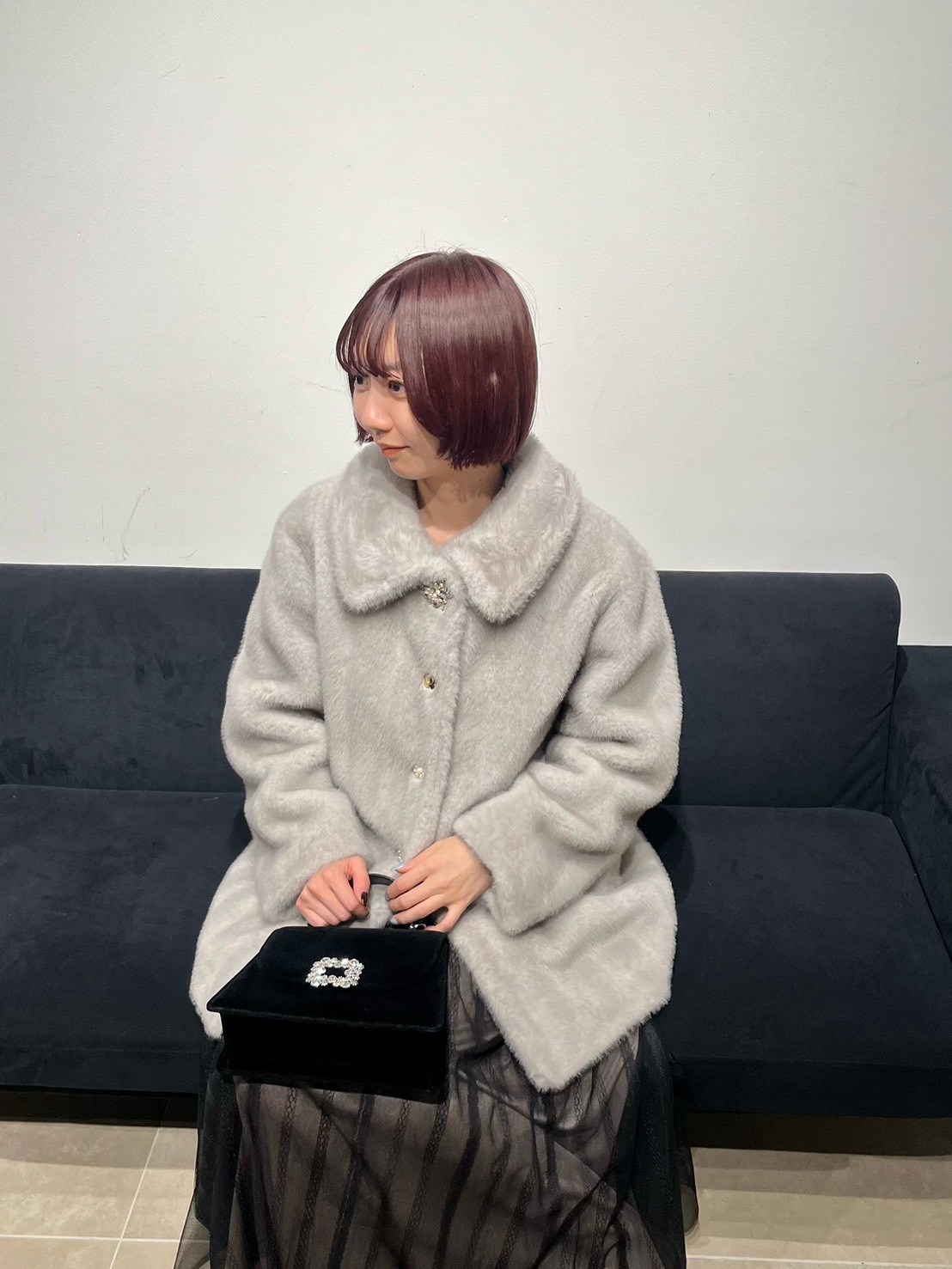 【LILY BROWN×MARY QUANT】デイジービジュー釦ファーコート LILY BROWN×MARY QUANT】デイジービジュー釦ファーコート