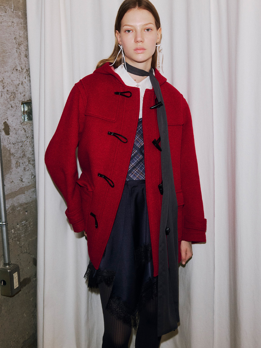 LILY BROWN ブラックダッフルコート ダッフルコート(コート)｜アウター｜LILY BROWN（リリーブラウン）の