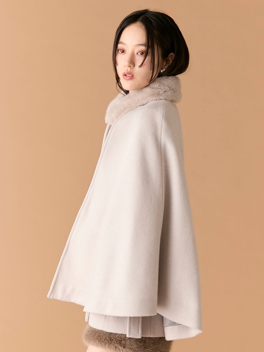 ファー付き3wayケープコート(コート)｜アウター｜LILY BROWN（リリー