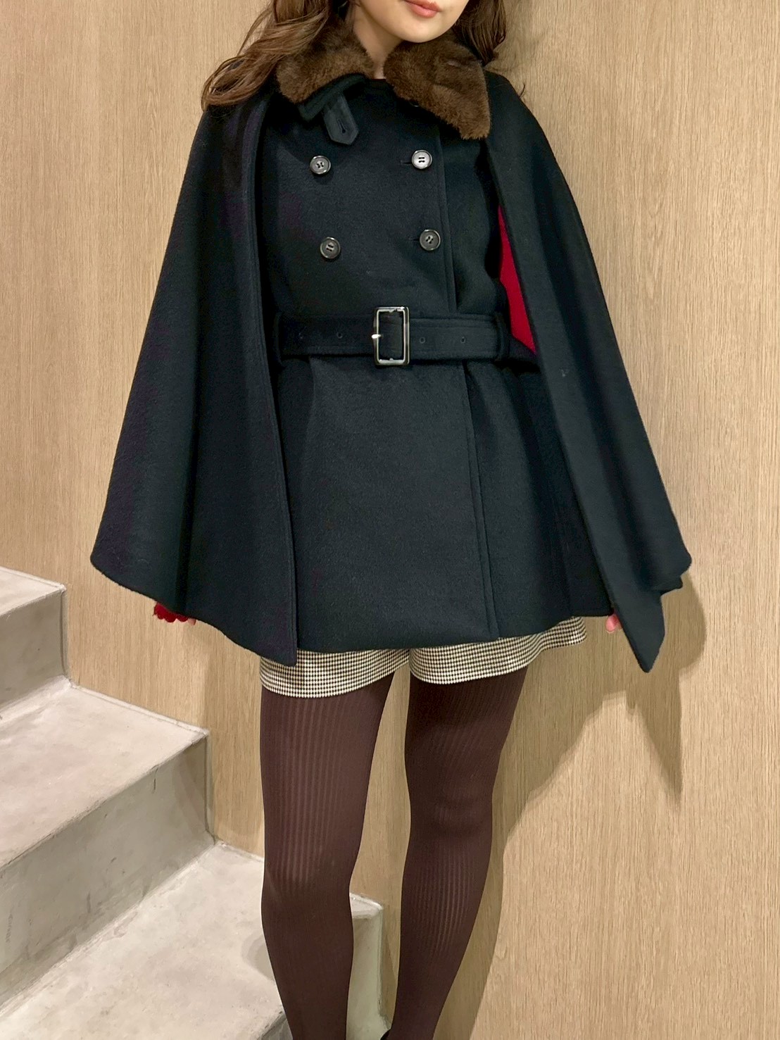 ファー付き3wayケープコート(コート)｜アウター｜LILY BROWN（リリー