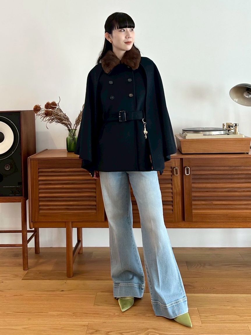 ファー付き3wayケープコート(コート)｜アウター｜LILY BROWN（リリー