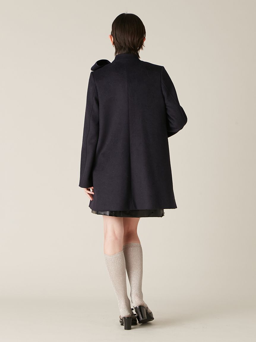 WEB限定カラー】[L.B CANDY STOCK]Aラインビジューリボンコート