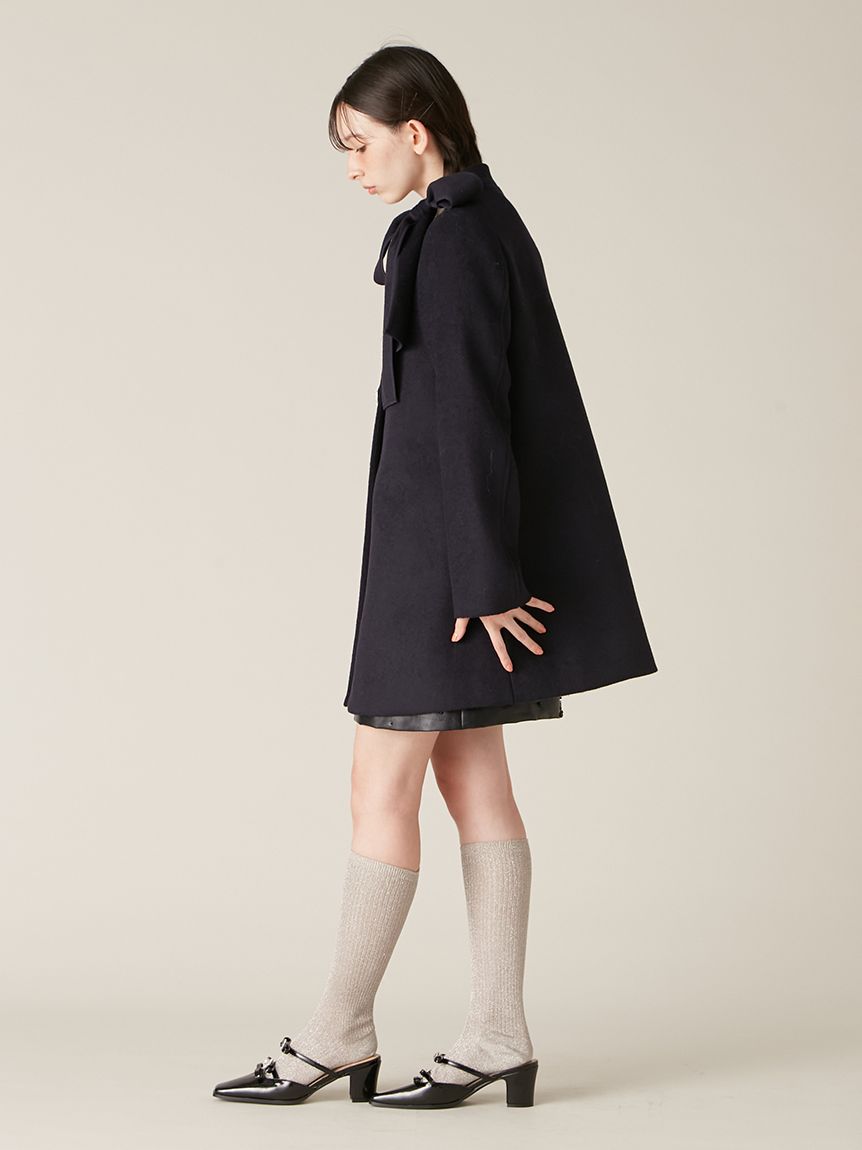 WEB限定カラー】[L.B CANDY STOCK]Aラインビジューリボンコート(コート