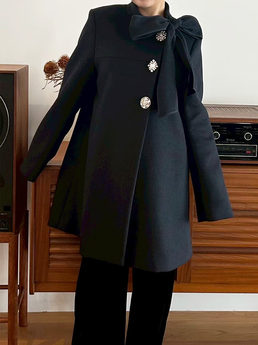 WEB限定カラー】[L.B CANDY STOCK]Aラインビジューリボンコート