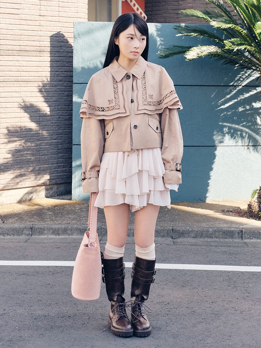 2wayエンブロイダリーケープコート(コート)｜アウター｜LILY BROWN