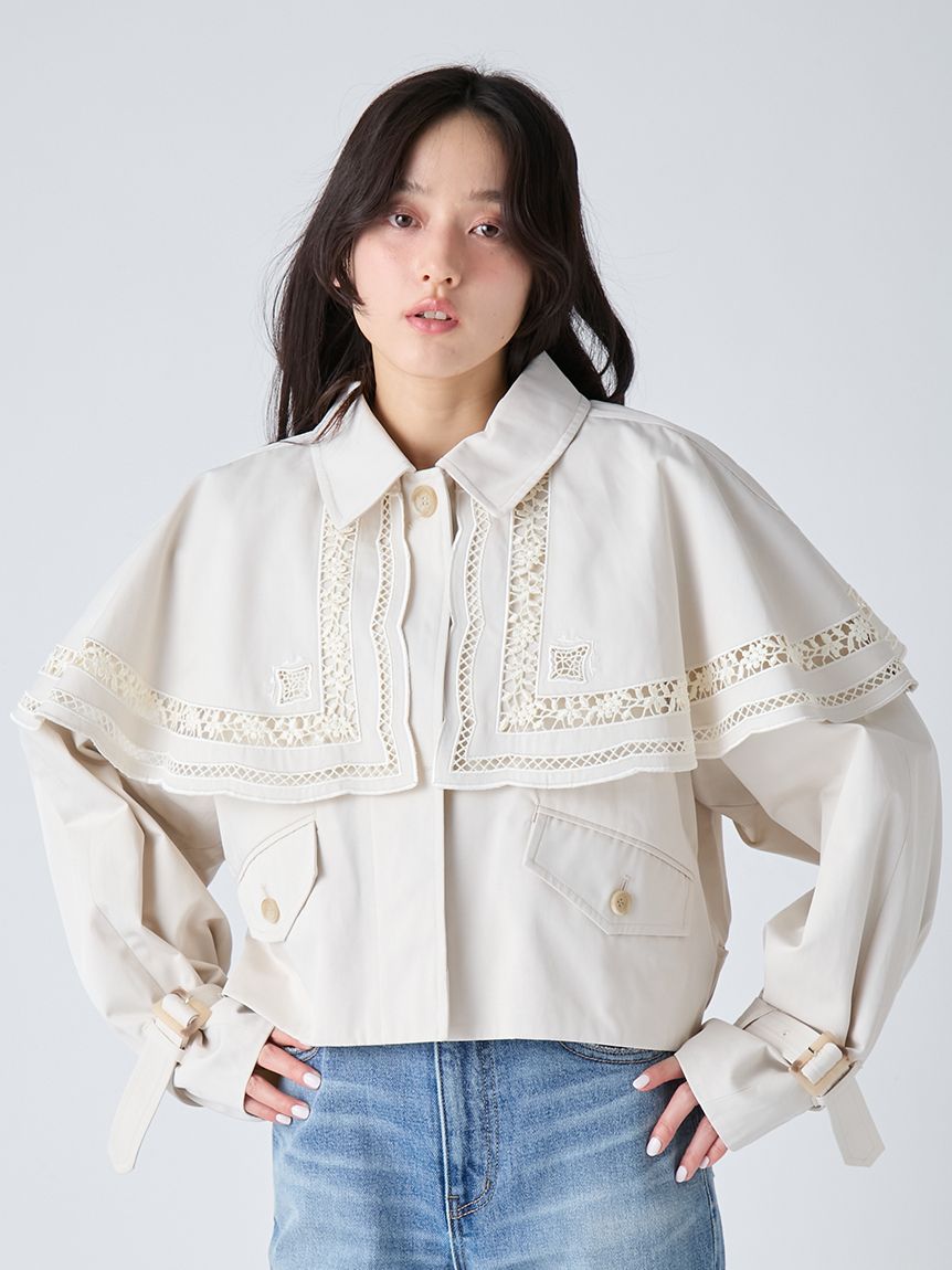 2wayエンブロイダリーケープコート(コート)｜アウター｜LILY BROWN