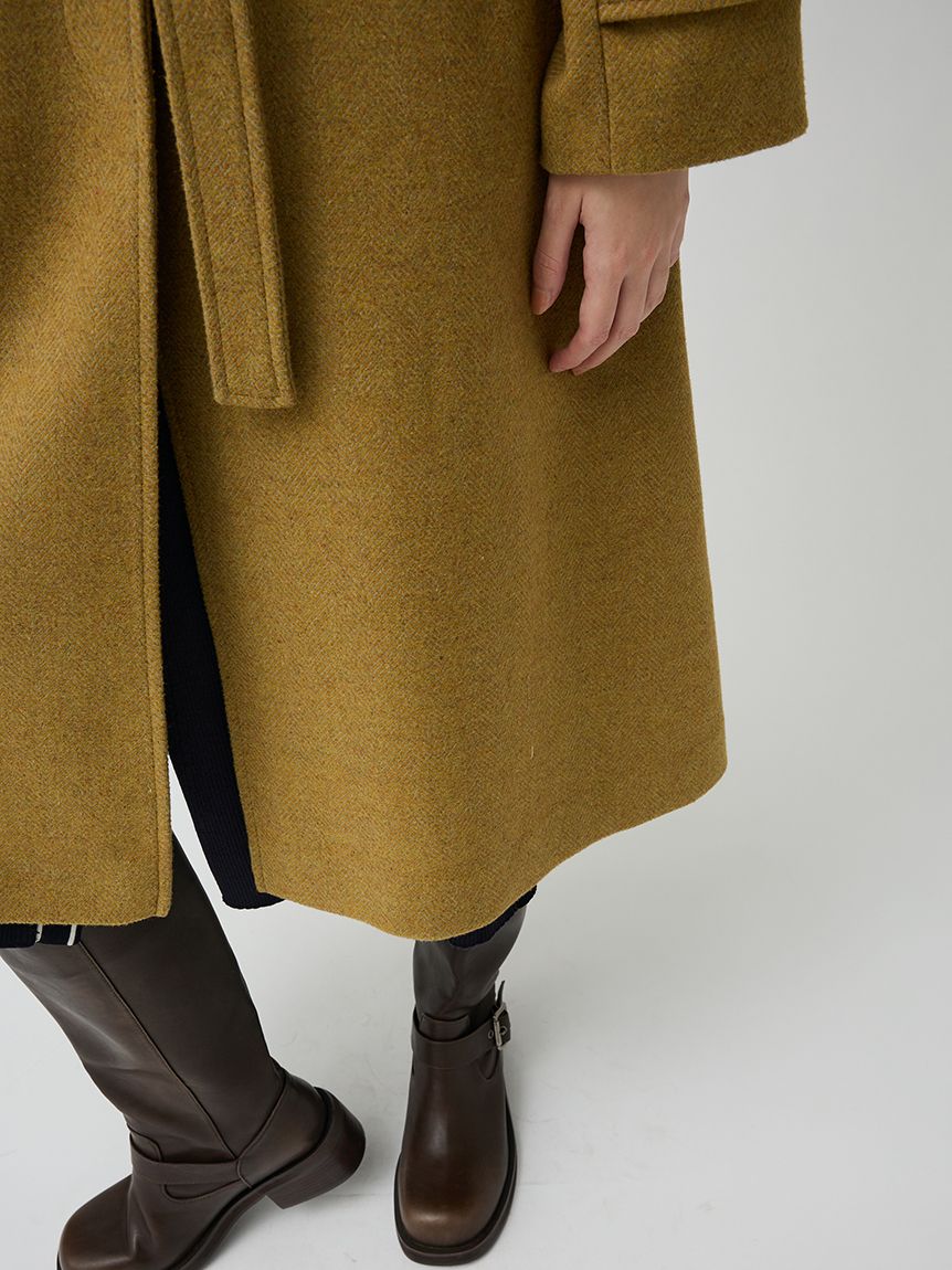 ファーカラーウールロングコート(ステンカラーコート)｜OUTER｜LILY