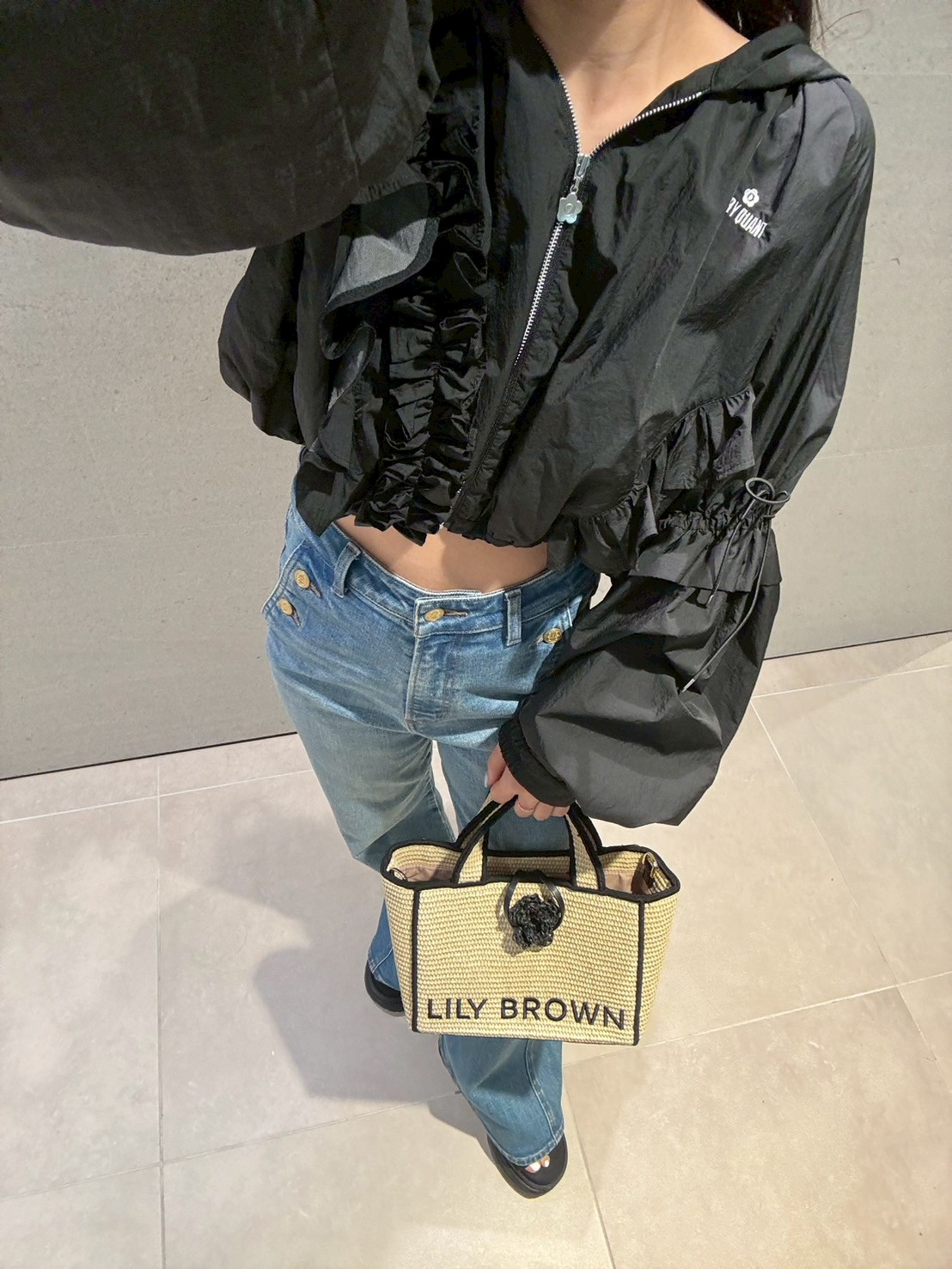 LILY BROWN×MARY QUANT】UVカットフリルシアーブルゾン/接触冷感