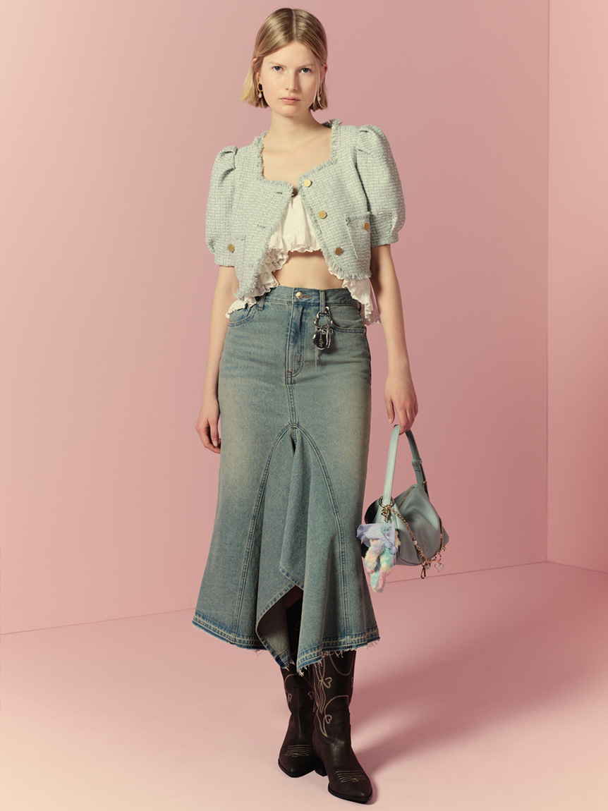 Lily Brown ハーフスリーブツイードジャケット LILY BROWN｜ハーフスリーブツイードジャケット | Rakuten