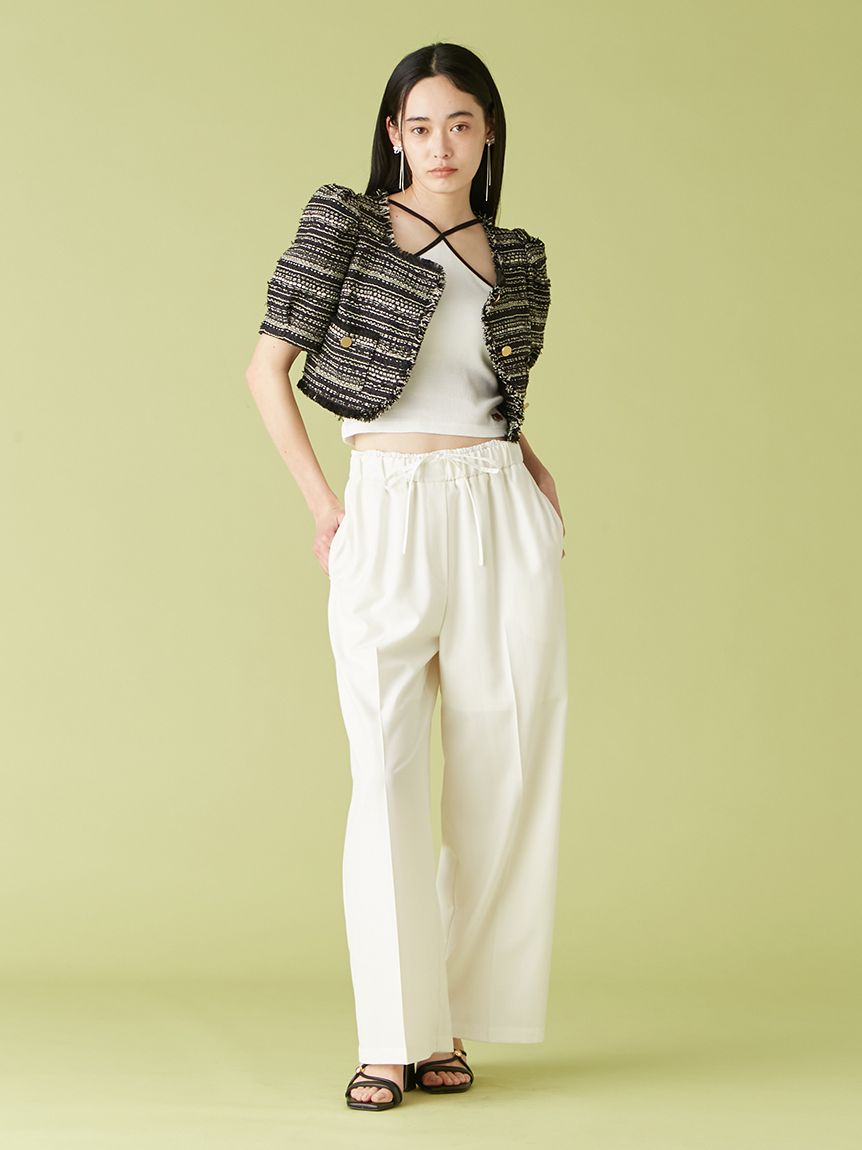 ハーフスリーブツイードジャケット(テーラードジャケット)｜アウター