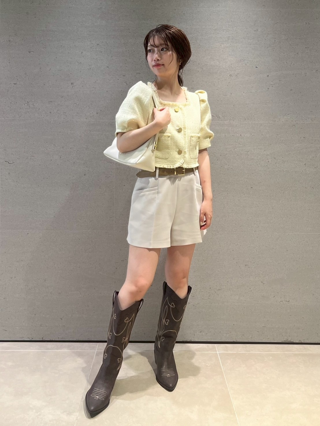 ハーフスリーブツイードジャケット(テーラードジャケット)｜アウター