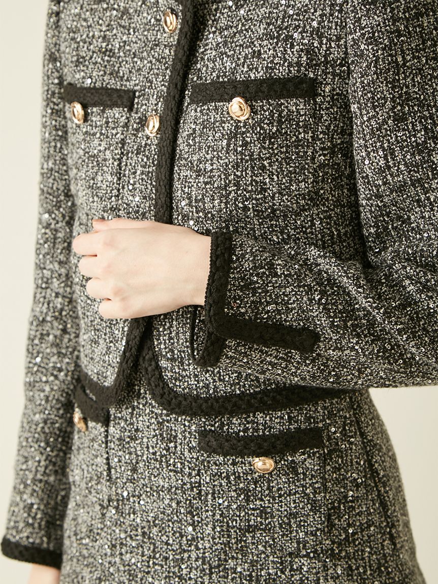 M　LILY BROWN　ツイードショートジャケット ツイードショートジャケット(ジャケット)｜アウター｜LILY BROWN