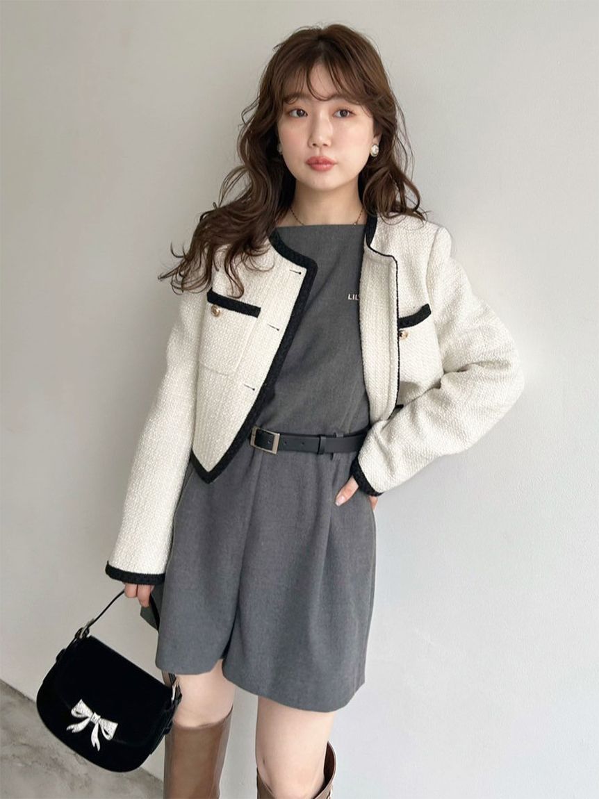 LILYBROWN ツイードクロップドジャケット LILY BROWN（リリーブラウン）の「ツイードクロップドジャケット