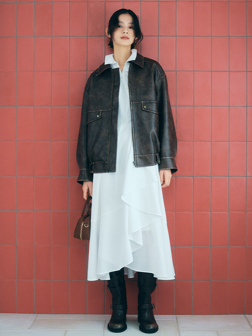 ヴィンテージフェイクレザーブルゾン(ブルゾン)｜アウター｜LILY BROWN