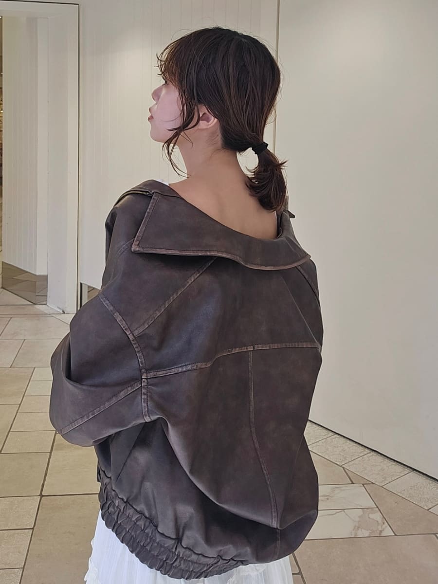 ヴィンテージフェイクレザーブルゾン(ブルゾン)｜アウター｜LILY