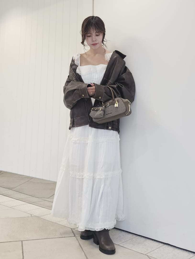 リリーブラウン　レザージャケット リリーブラウン LILY BROWN ヴィンテージレザーブルゾン （BRW