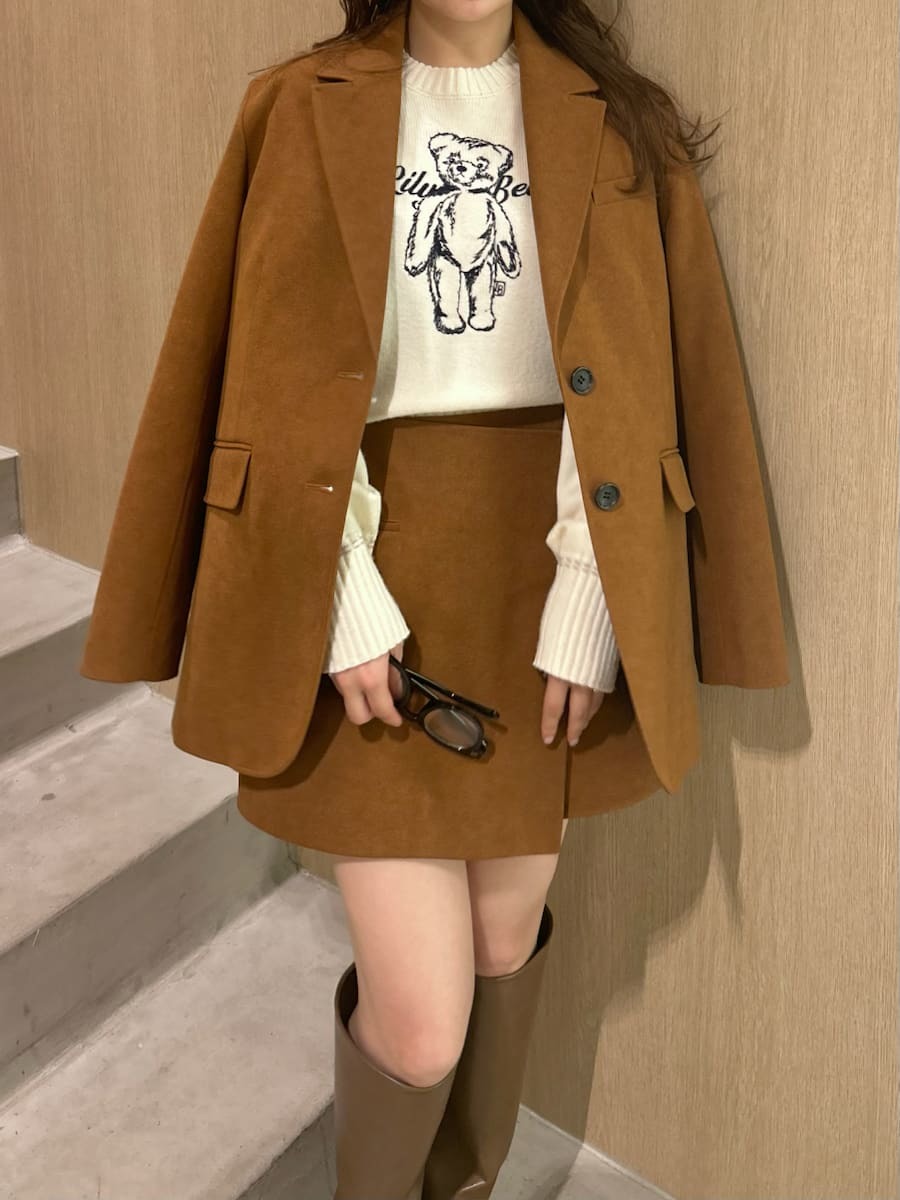 【試着のみ美品】 リリーブラウン ビジューオーバージャケット GRY リリーブラウンビジューオーバージャケットGRY