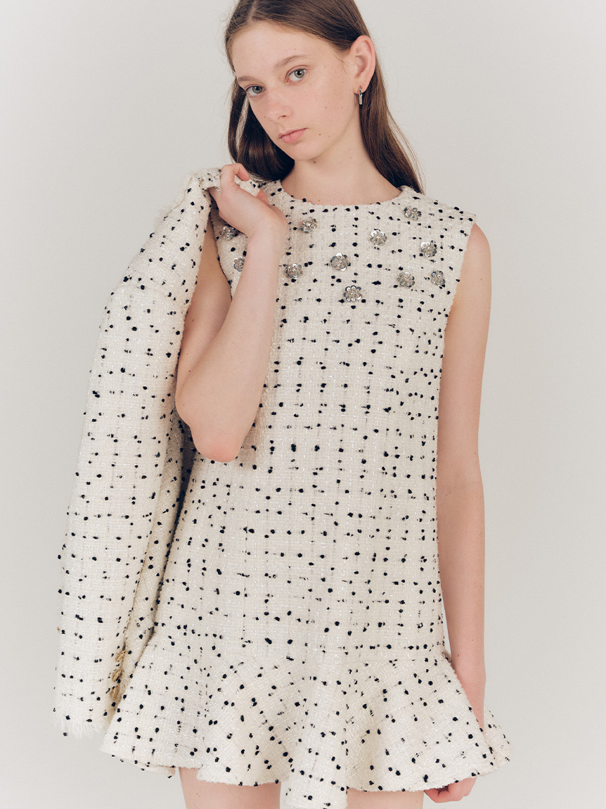 ノーカラーツイードジャケット(ジャケット)｜アウター｜LILY