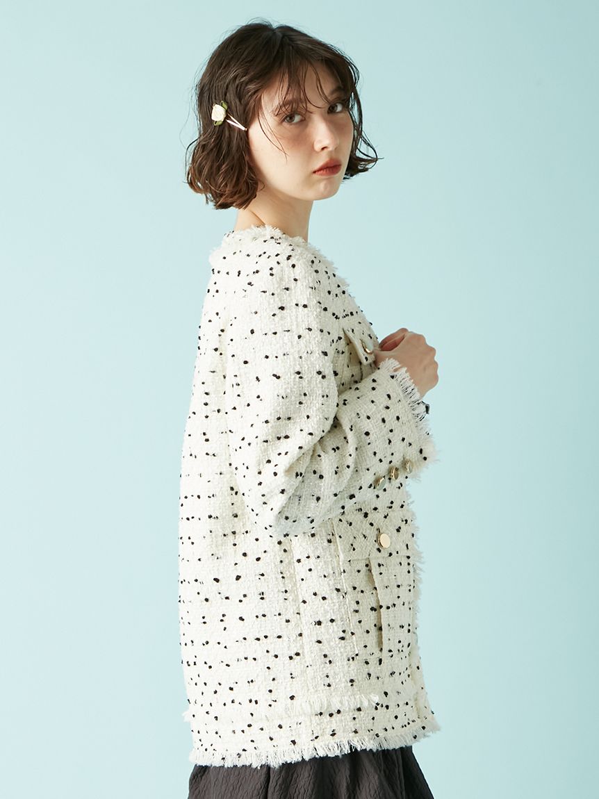 ノーカラーツイードジャケット(ジャケット)｜アウター｜LILY BROWN