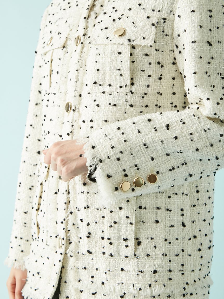 LILYBROWN ノーカラーツイードジャケット リリーブラウン LILY BROWN ノーカラーツイードジャケツト （BRW