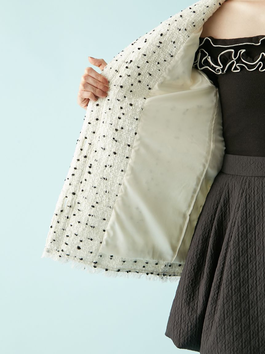 ノーカラーツイードジャケット(ジャケット)｜アウター｜LILY