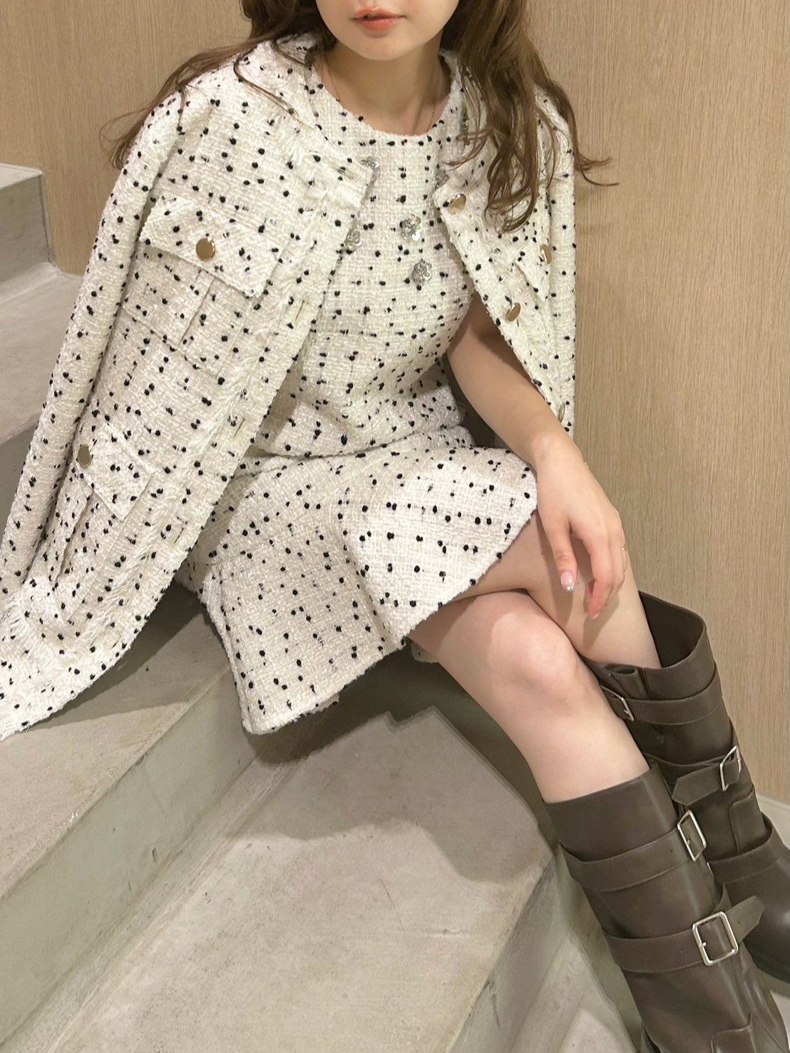 ノーカラーツイードジャケット(ジャケット)｜アウター｜LILY BROWN