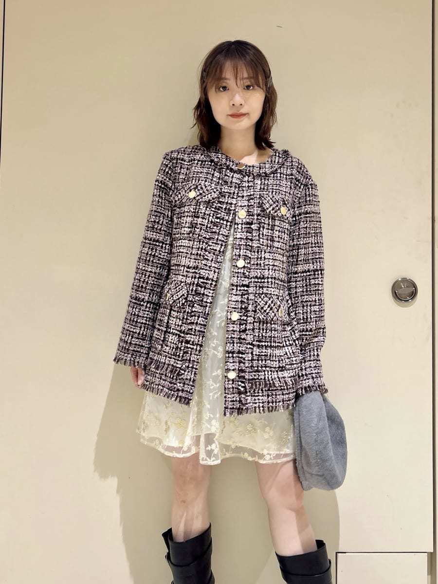 値下げ　新品未使用　LILY BROWN ツイードジャケット LILY BROWN｜ノーカラーツイードジャケット | Rakuten Fashion