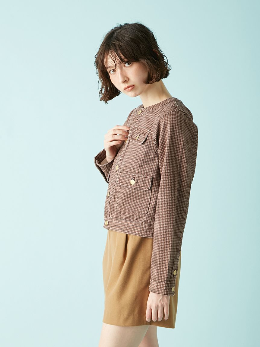 LILY BROWN⭐︎新品！半額以下！デニムジャケット、スカート　セットアップ！ カーブヘムクロップドデニムジャケット（デニムジャケット/G