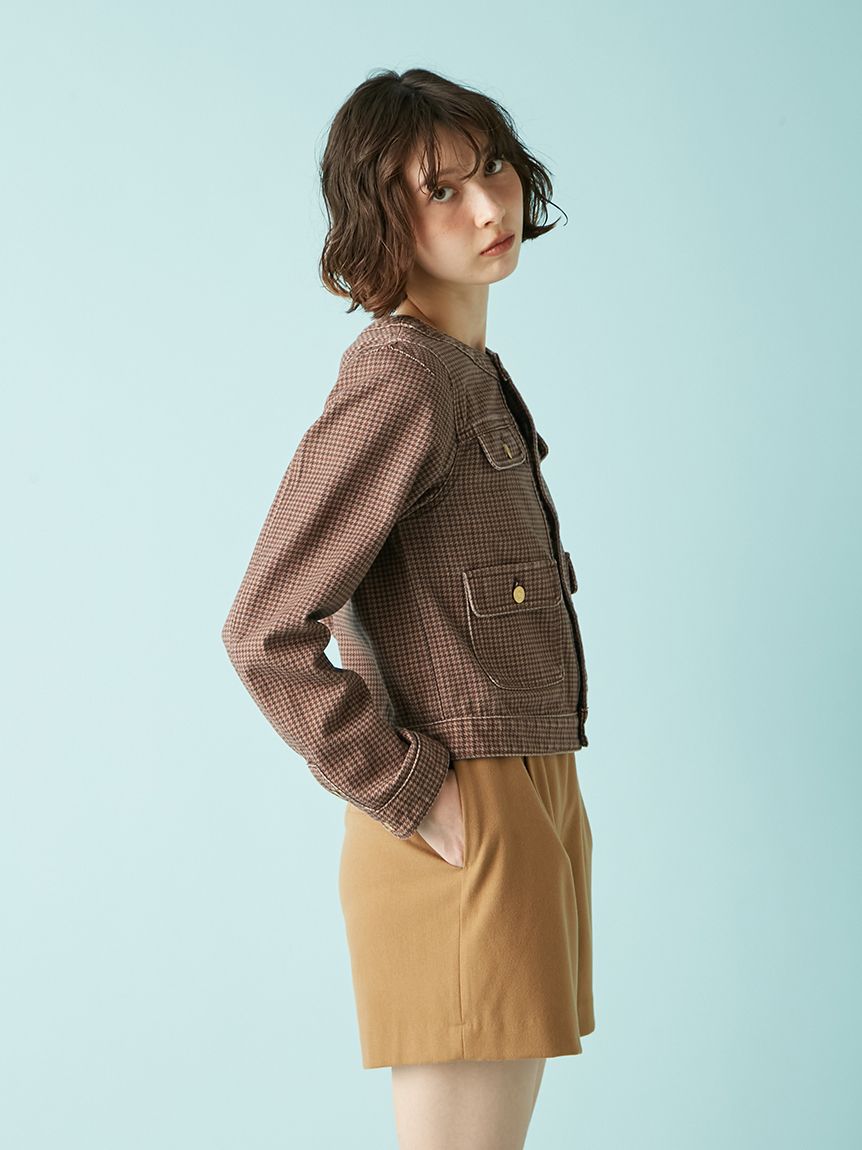 LILY BROWN⭐︎新品！半額以下！デニムジャケット、スカート　セットアップ！ ノーカラークラシカルデニムジャケット(ジャケット)｜アウター