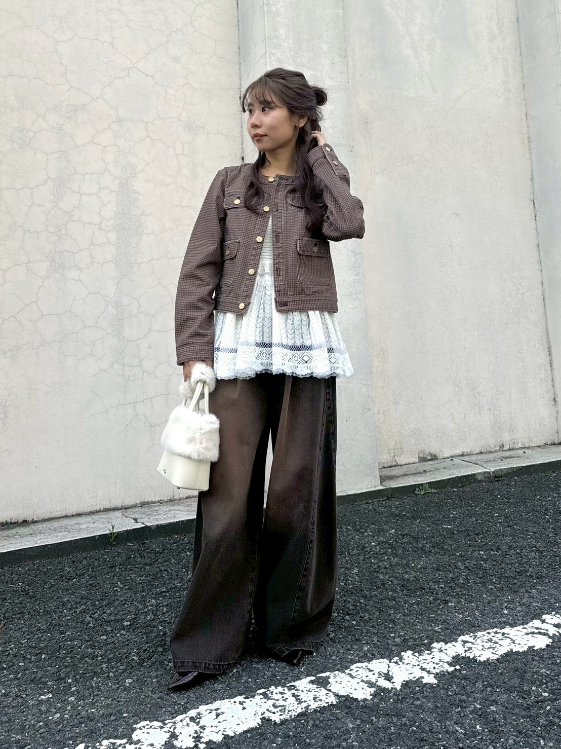 LILY BROWN ノーカラークラシカルデニムジャケット　ING完売品F LILY BROWN ノーカラークラシカルデニムジャケット ING完売品F