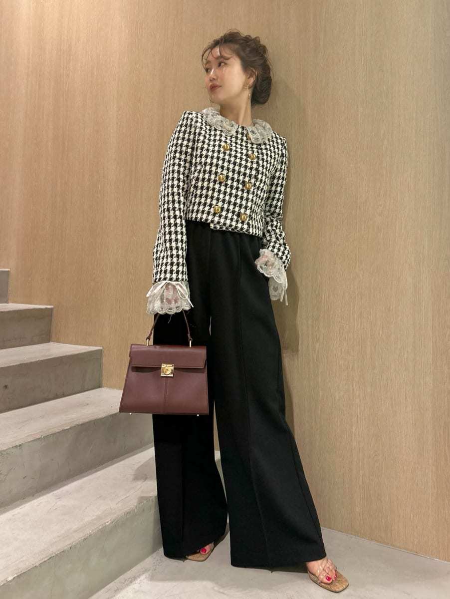 LILY BROWN スカラップビジューアタッチドジャケット L.B CANDY STOCK]スカラップビジューアタッチドジャケット（ノー