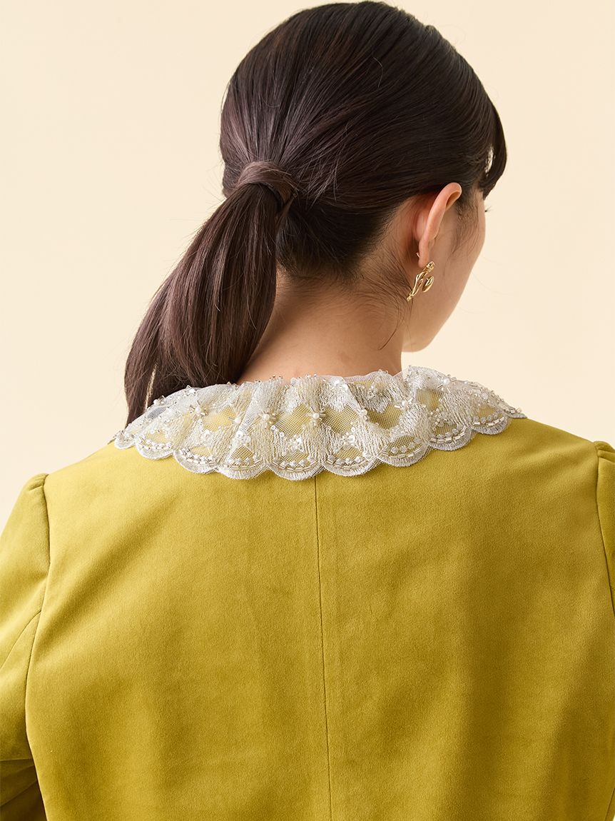 L.B CANDY STOCK]スカラップビジューアタッチドジャケット(ジャケット