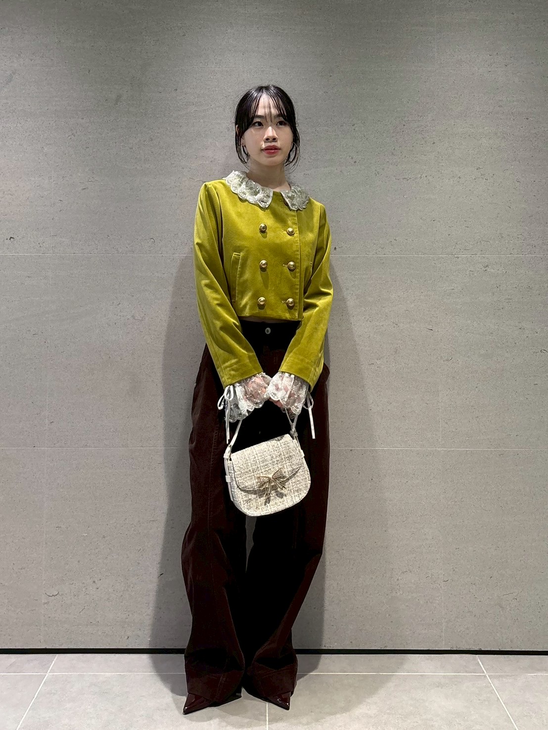 L.B CANDY STOCK]スカラップビジューアタッチドジャケット