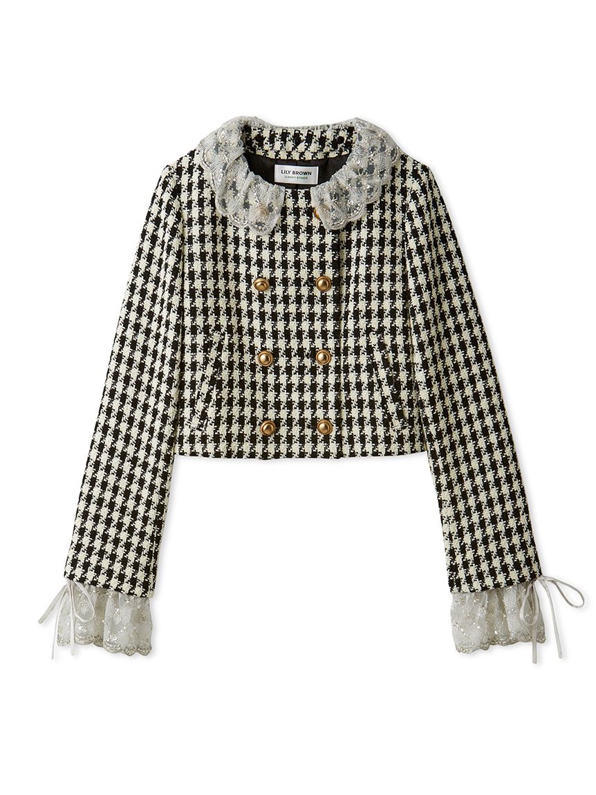 LILY BROWN 正規品 WEB限定カラー】[L.B CANDY STOCK]シフォンリボンビジューニット