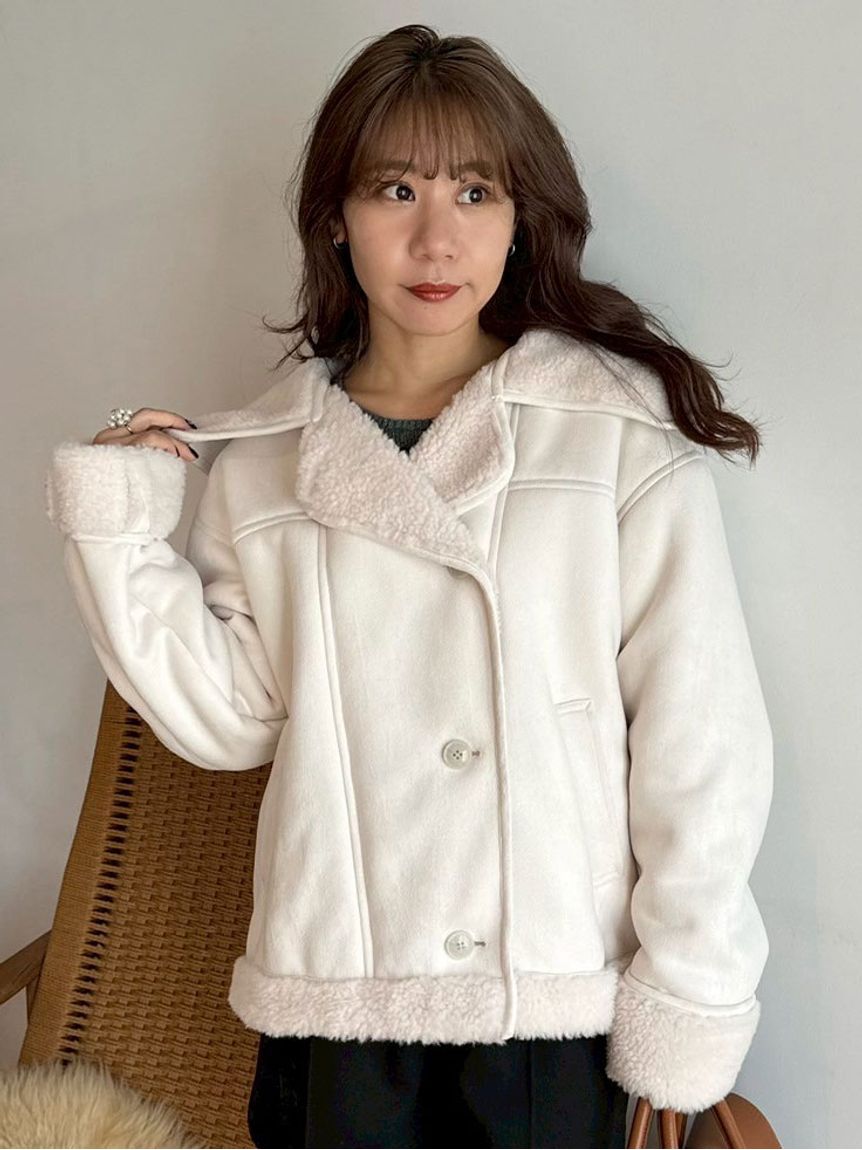 ホワイ ビックカラーボアジャケット(ジャケット)｜アウター｜LILY BROWN