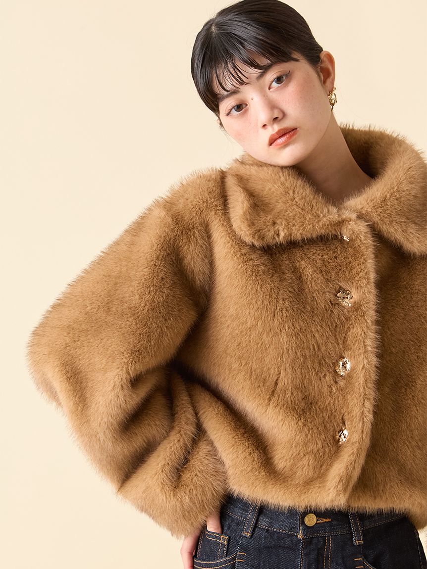 LiLiRena エコファーショートコート CASA FLINE（カーサフライン）の「casa fline/エコファー