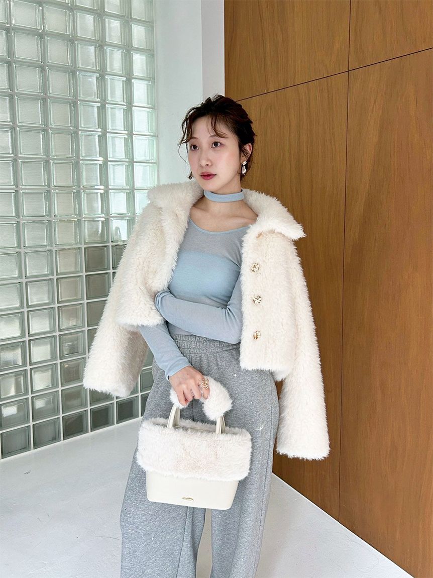 バリエファーショートコート(コート)｜アウター｜LILY BROWN（リリー