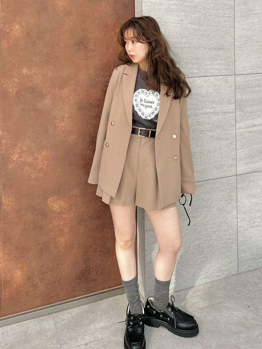 新品未使用 LILY BROWN ダブルブレストブレザー モカ 00サイズ ダブル
