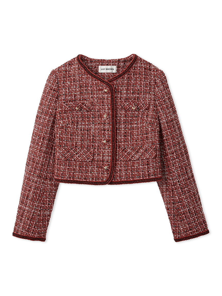 リリーブラウン ツイードジャケット LILY BROWN（リリーブラウン）の「ツイードジャケット（ノーカラー