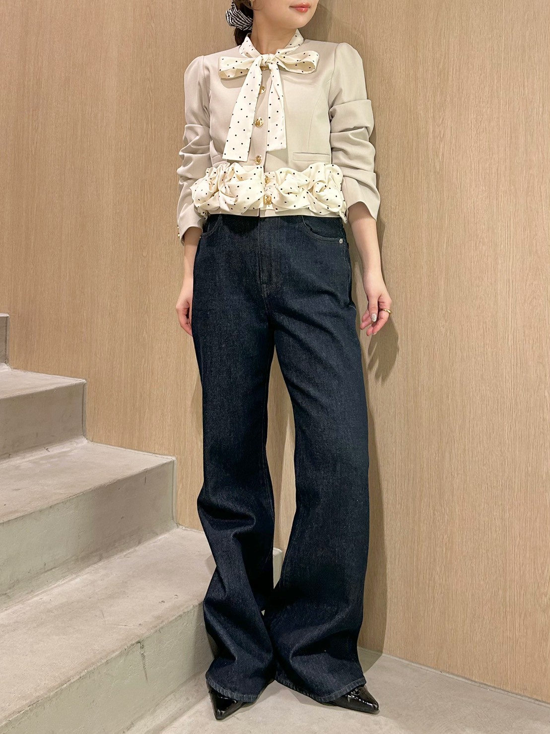 新作新品タグ付き　リリーブラウン♡3wayバブルヘムボウタイジャケット 3wayバブルヘムボウタイジャケット(ジャケット)｜アウター｜LILY BROWN