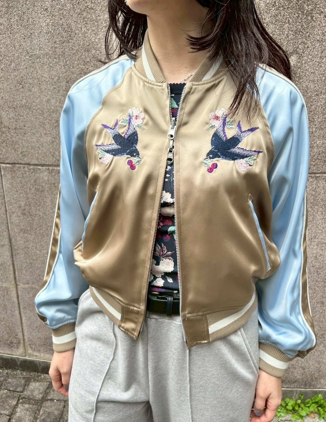 LILY BROWN×KEITA MARUYAMA】yozakuraスカジャン(サテンリバーシブル