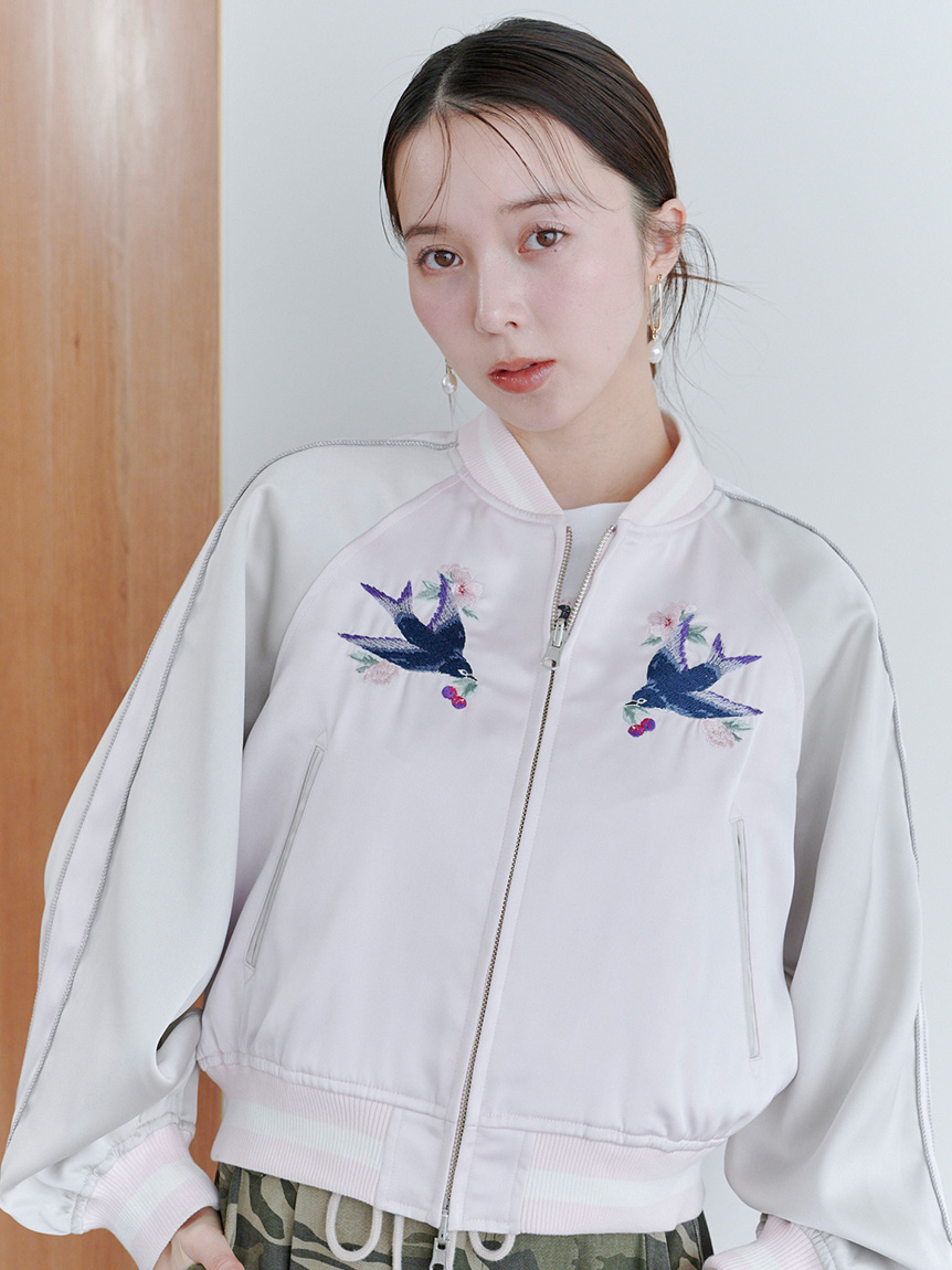 LILY BROWN×KEITA MARUYAMA】yozakuraスカジャン(サテンリバーシブル