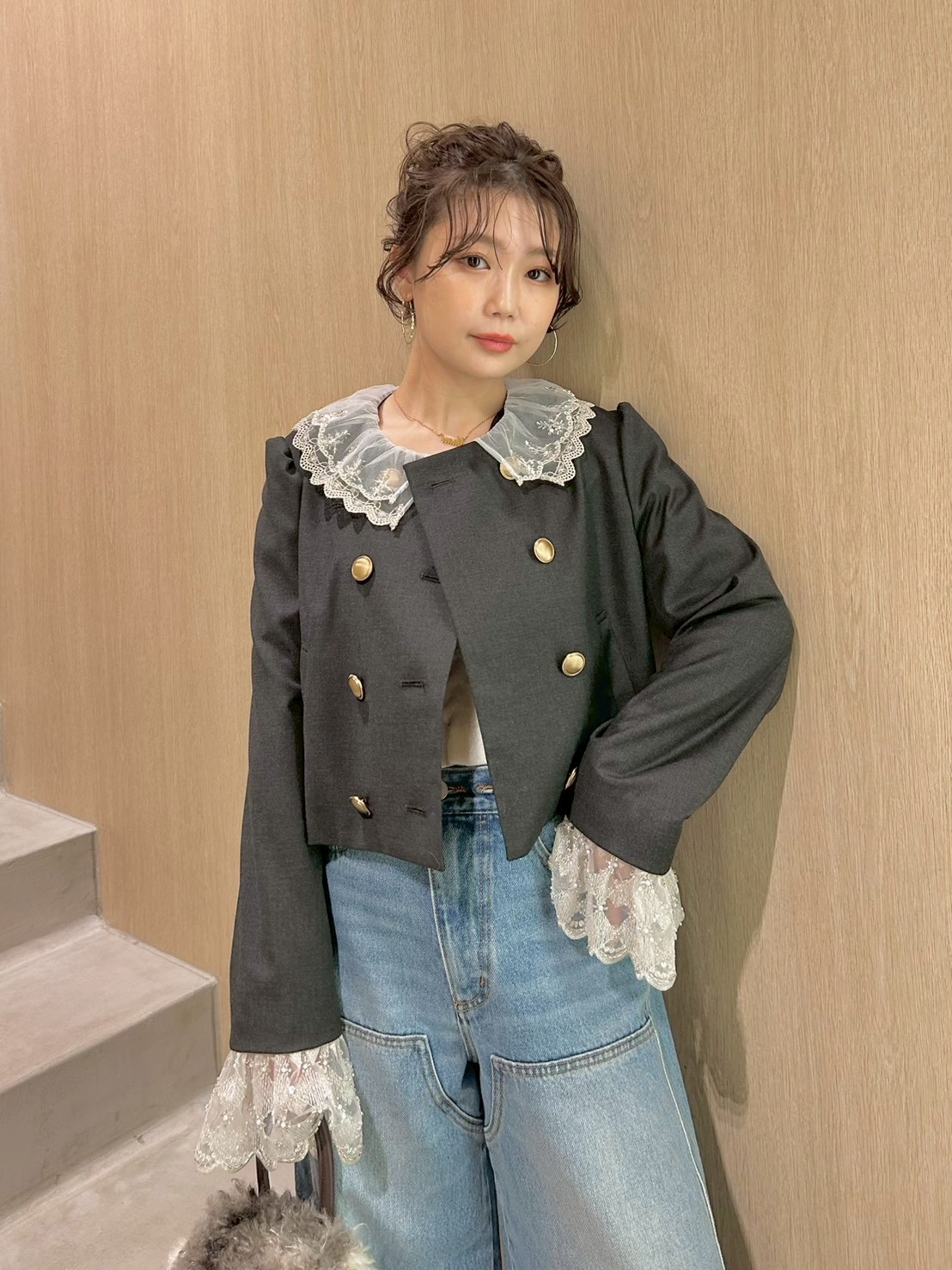 WEB限定カラー】[L.B CANDY STOCK]スカラップビジューアタッチド