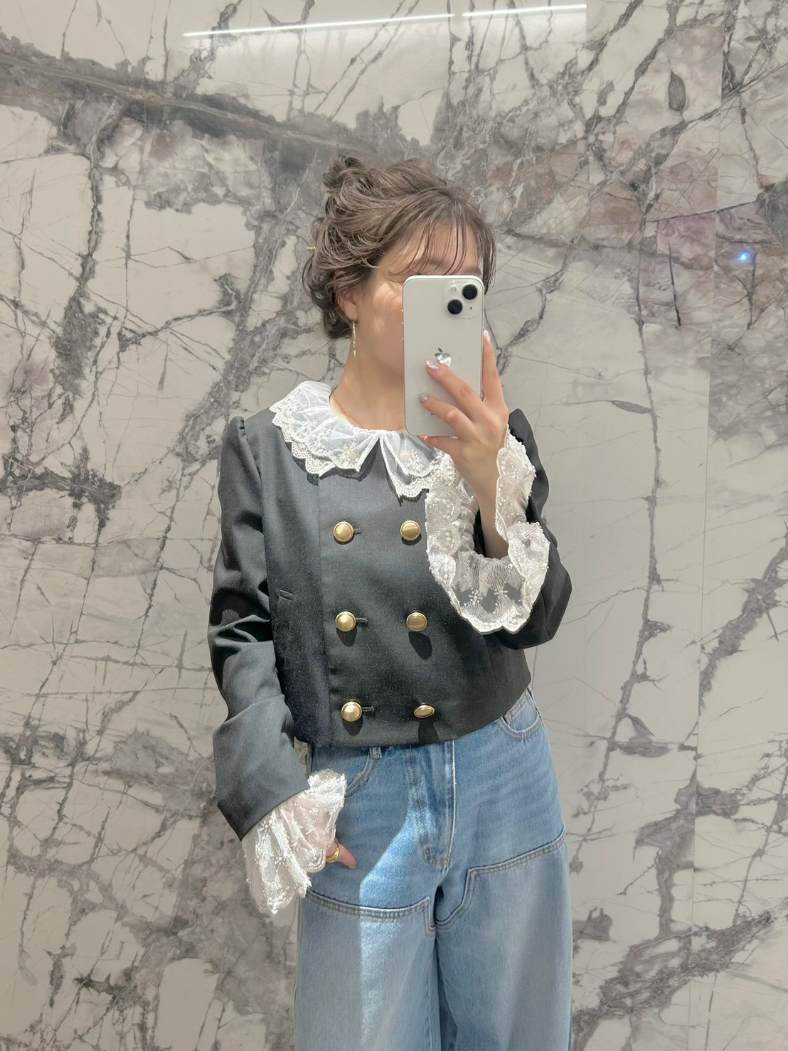 WEB限定カラー】[L.B CANDY STOCK]スカラップビジューアタッチド