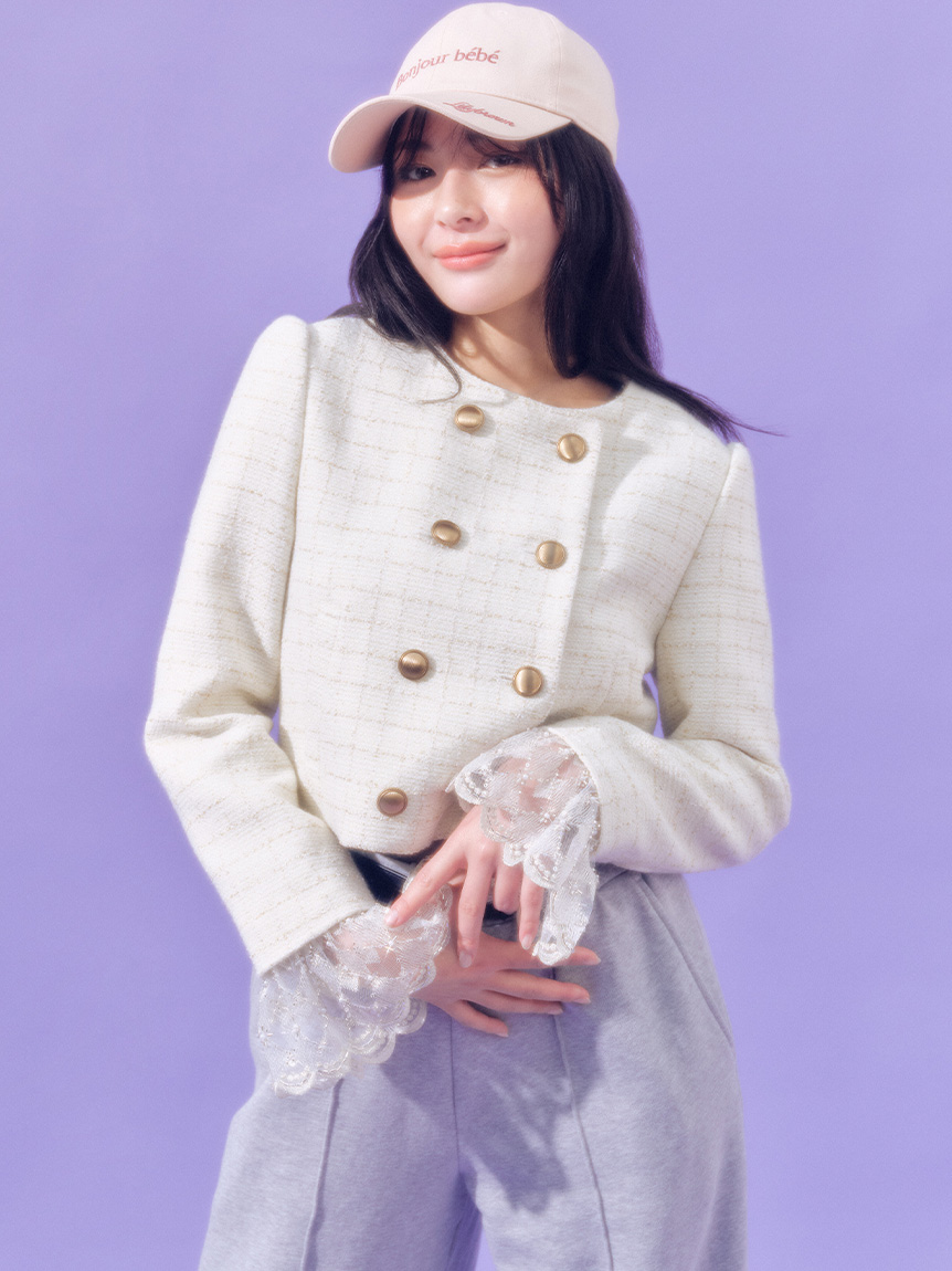 WEB限定カラー】[L.B CANDY STOCK]スカラップビジューアタッチド